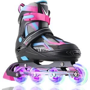 Sowume Adjustable Inline Skates for Girls and Boys, Roller Skates with All Light